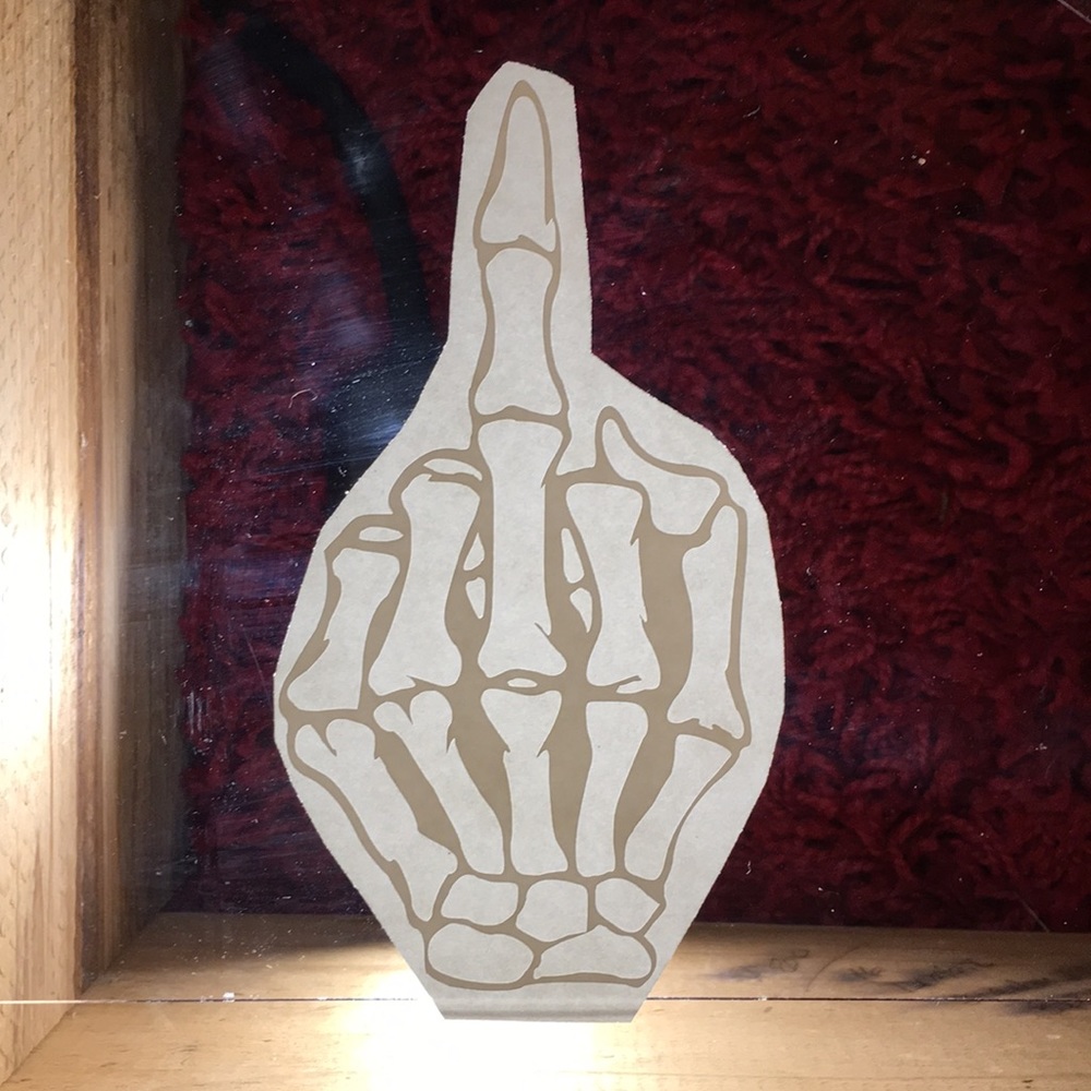 Skeleton Bird Flipping Off Straight Finger
